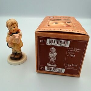Goebel Hummel Club Figurine Pigtails Hum 2052 Girl with Pig 1999 2000 Germany
